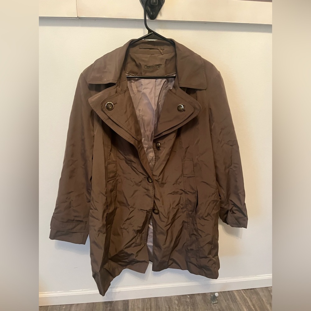 ⛄️Calvin Klein Tan Double-Breasted Coat